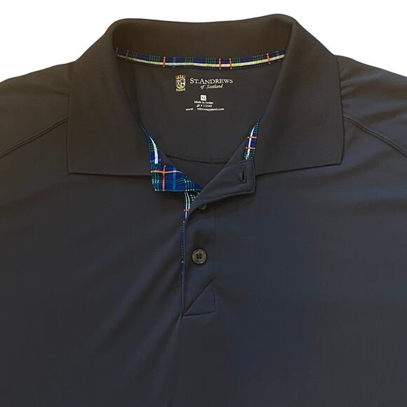 St Andrews Of Scottland Shirt Mens XL Gray Golf Polo Performance Short Sleeve - Picture 3 of 9